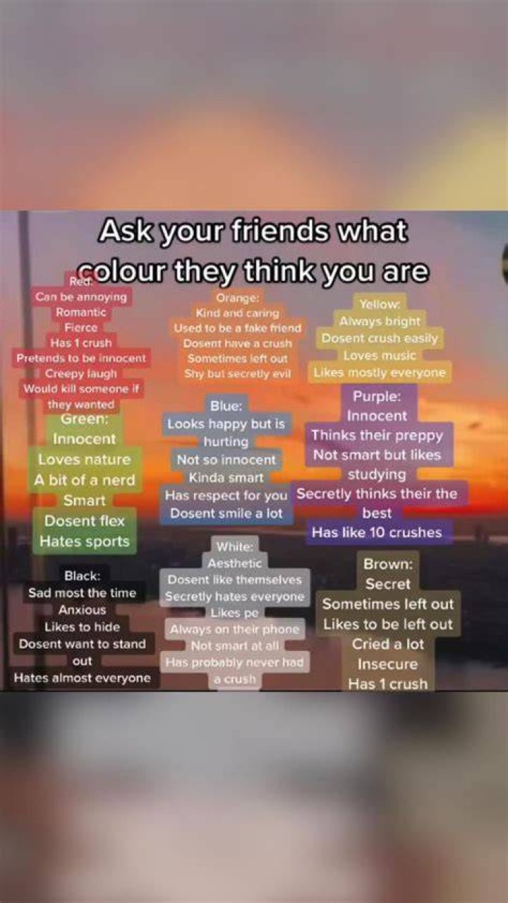 Ask Your Friends What Color You Are
