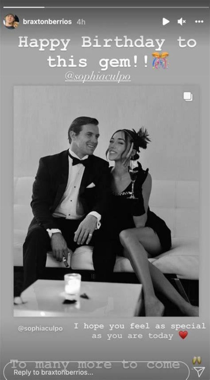 Braxton Berrios posts birthday message to girlfriend Sophia Culpo