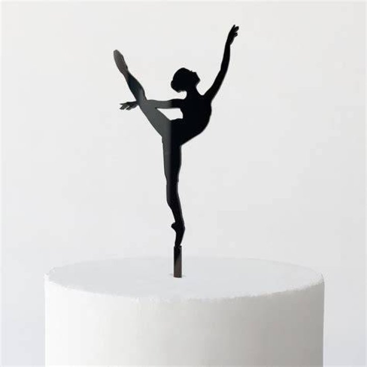 Dancer silhouette cake, purple and black in 2023 Dance birthday cake