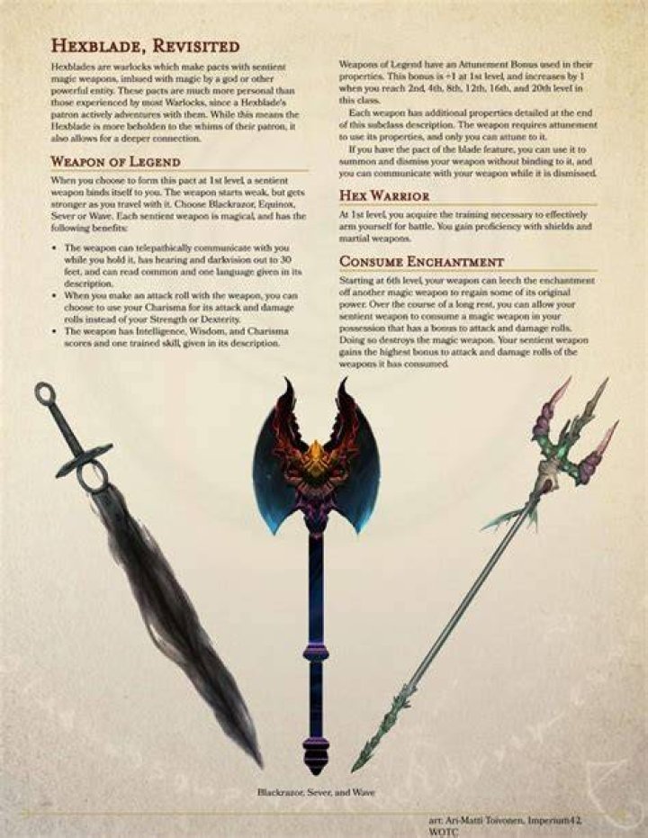 Hexblade Revisited v0.2 A reworked hexblade that journeys with a
