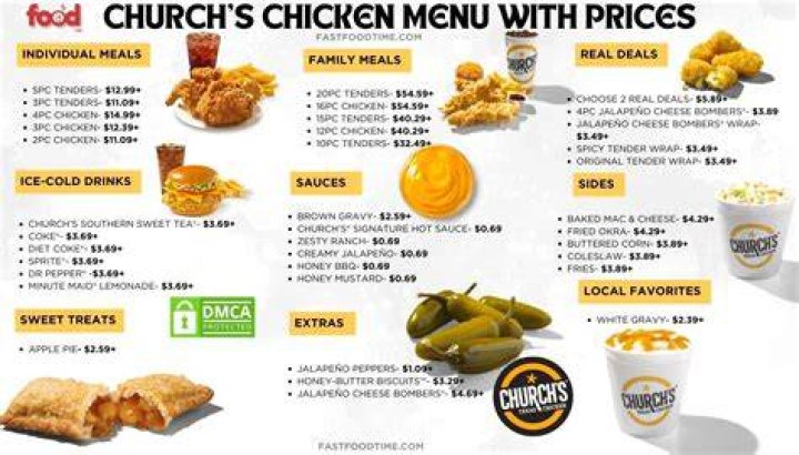 Online Menu of Churchs Chicken Restaurant, Phoenix, Arizona, 85028 Zmenu